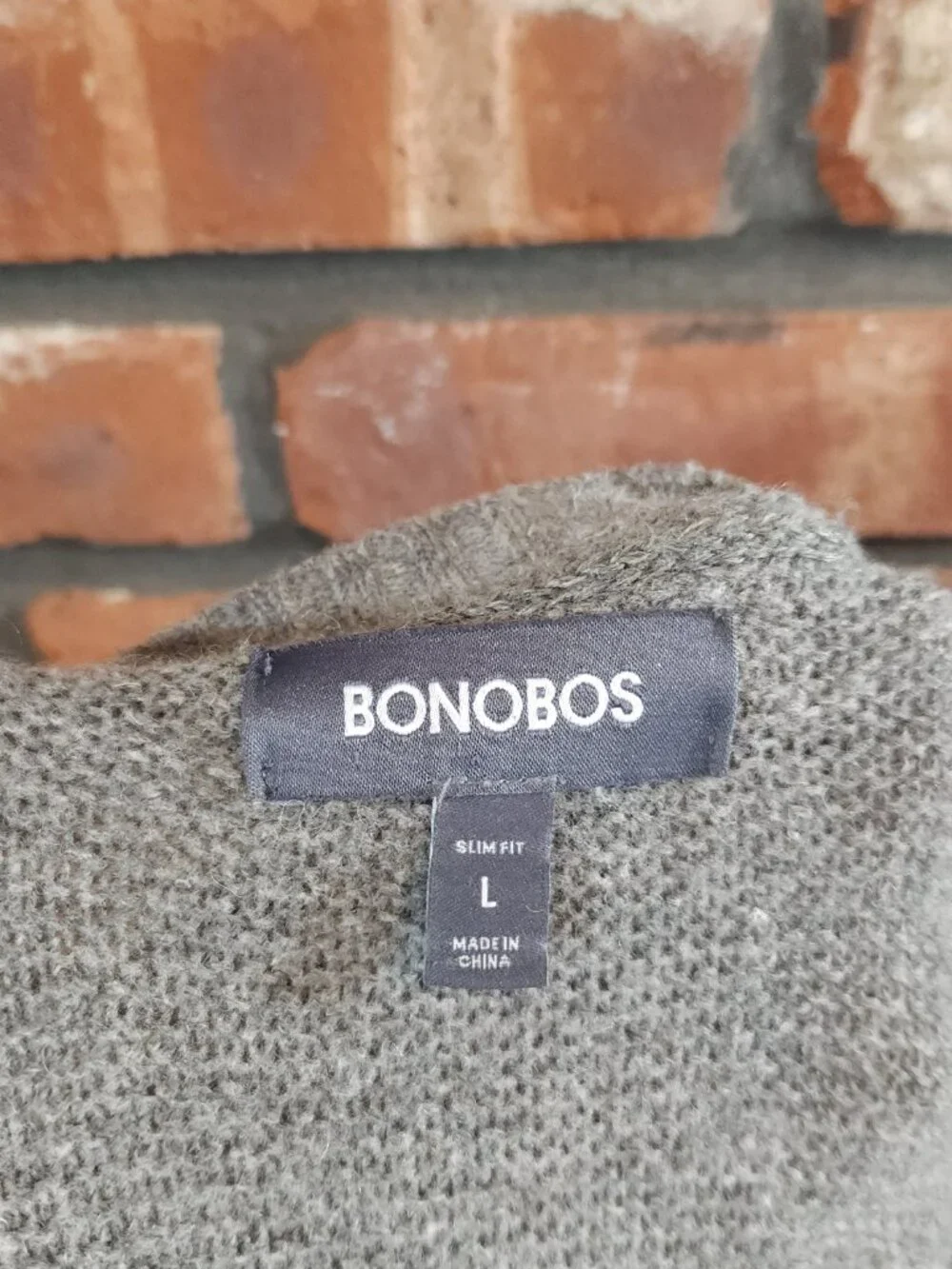Bonobos Slim Fit Crewneck Elbow Patch Sweater in Gray Wool Linen Blend Men's L